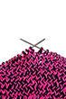 Knitting with pink and black wool Knitting with pink and black wool
