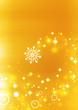 Snowflake in gold texture background with shiny stars