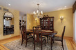 Dining room with gold walls