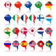 Vector: set of languige bubble with flags, vector set of languige bubble with flags, vector