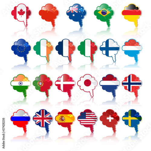 Vector: set of languige bubble with flags, vector set of languige bubble with flags, vector