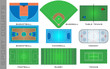 Sport courts, vector