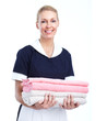 Smiling maid woman.