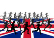 Vector: 2012 Olympic Runners on UK Flag Background,vector image 2012 Olympic Runners on UK Flag Background,vector image