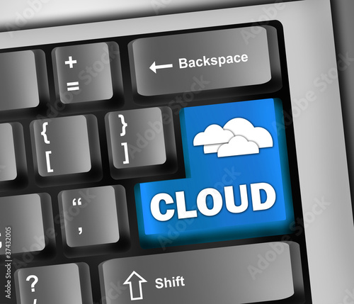 Illustration: Keyboard Illustration "Cloud Computing" Keyboard Illustration "Cloud Computing"