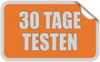 Sticker orange eckig curl oben 30 TAGE TESTEN