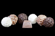 luxury chocolates in white, black and milk chocolate