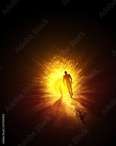 Illustration: Der Tunnel zum Licht - Gold Gelb Der Tunnel zum Licht - Gold Gelb