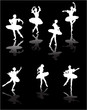 seven white ballet dancers with reflections seven white ballet dancers with reflections