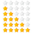 vector yellow shiny rating stars