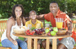 African American Family Healthy Eating Outside