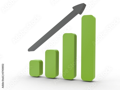 Illustration: 3d Icon Statistik steigend 3d Icon Statistik steigend