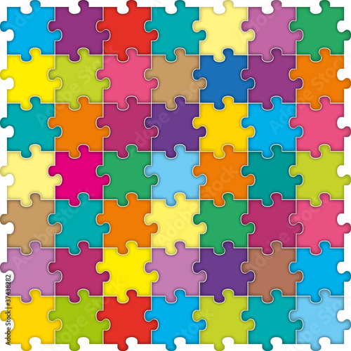 Vector: Seamless color puzzles background Seamless color puzzles background