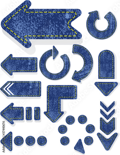 Illustration: Jeans arrows and labels. Jeans arrows and labels.