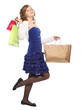 Shopping pretty girl - studio shot on a white background.