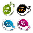 vector hand indicating hot deal stickers vector hand indicating hot deal stickers
