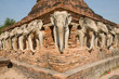 elephant statue around pagoda