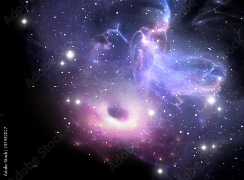 Illustration: Black hole in the nebula Black hole in the nebula