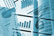 building, financial chart , business collage