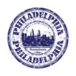 Philadelphia grunge rubber stamp