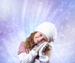 Cuty little girl in winter wear