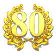 80 eighty number laurel wreath