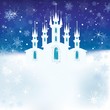 Vector: Winter scene with the ice castle Winter scene with the ice castle