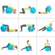 Foto: Collage mit Frau bei Gymnastikübungen mit Ball Collage mit Frau bei Gymnastikübungen mit Ball