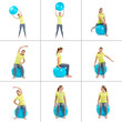 Foto: Collage Frau mit Pezziball Collage Frau mit Pezziball