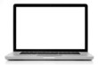 Laptop with blank screen isolated on white