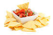 Nachos corn chips with homemade salsa Nachos corn chips with homemade salsa