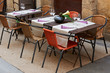Tables of a Provence restaurant
