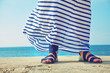 female feet in billowing dress