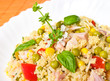 Kuskus salad with smoked chicken