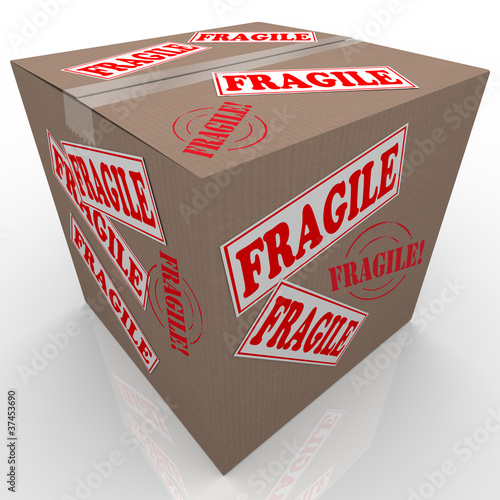 Illustration: Fragile Cardboard Box Shipment Package Handle with Care Fragile Cardboard Box Shipment Package Handle with Care