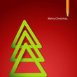 Christmas tree formed from triangular labels paper.
