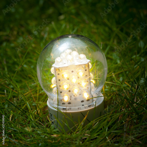 Photo: led lamp on the grass led lamp on the grass