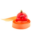 Red ribbon and Christmas ball