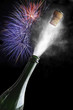 Sektflasche mit Explosionen Sektflasche mit Explosionen