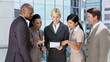 Video: Multi Ethnic Business Team Meeting in Modern Building Multi Ethnic Business Team Meeting in Modern Building