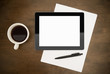 Workplace With Blank Digital Tablet