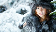 Beauty woman in the winter scenery