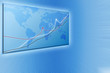 Modern blue business background with a  card and diagrams