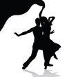 Vector: Dancing couple silhouette Dancing couple silhouette