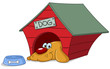 Vector: Dog in doghouse Dog in doghouse