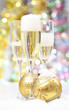Champagne glass with Christmas ball