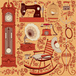 Collection of retro appliances and furniture Collection of retro appliances and furniture