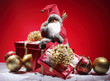 Santa Claus with red giftboxes