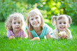 Happy child in spring park