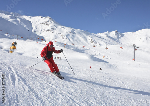 Photo: The man is skiing at a ski resort Solden The man is skiing at a ski resort Solden